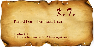 Kindler Tertullia névjegykártya